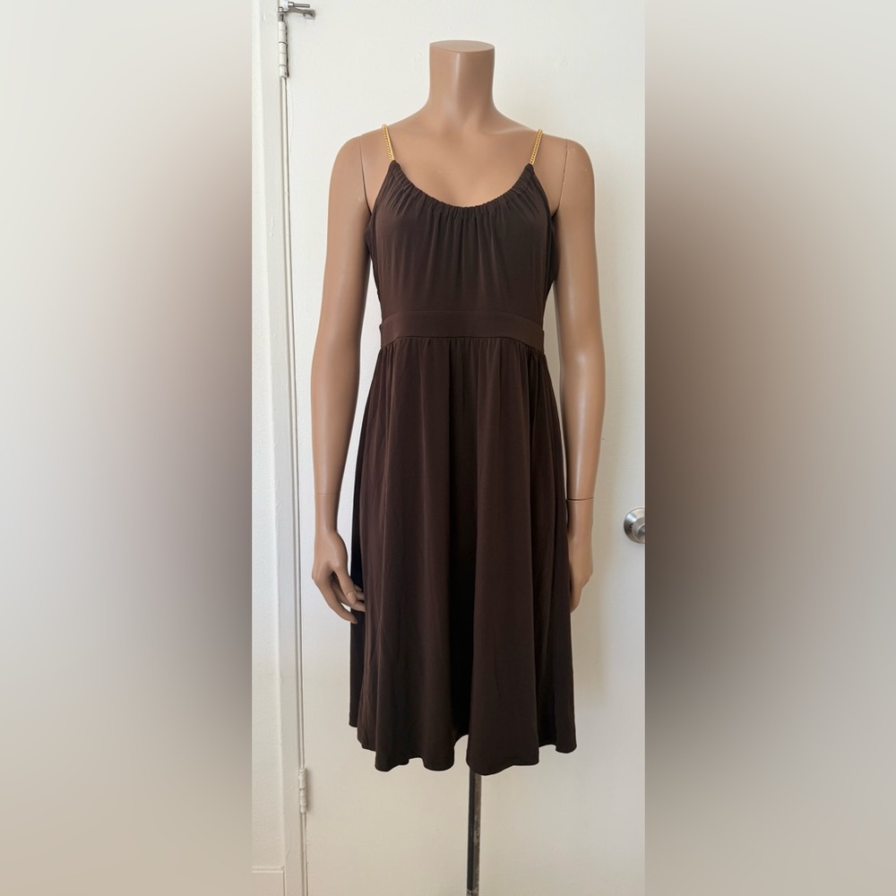 NWT Michael Kors Chocolate Brown A-Line Dress Size M